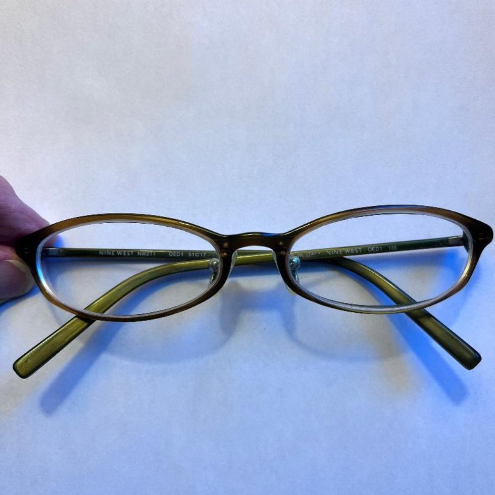 Nine West Light Brown Women's Oval Eyeglasses
